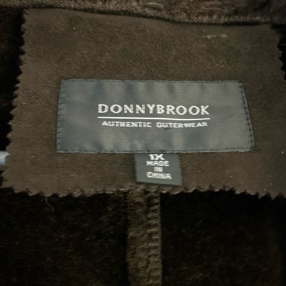 Vintage Donny Brook Suede Feel w/ Faux Fur Trim & Lining Woman’s Winter Coat 1X - Picture 8 of 11